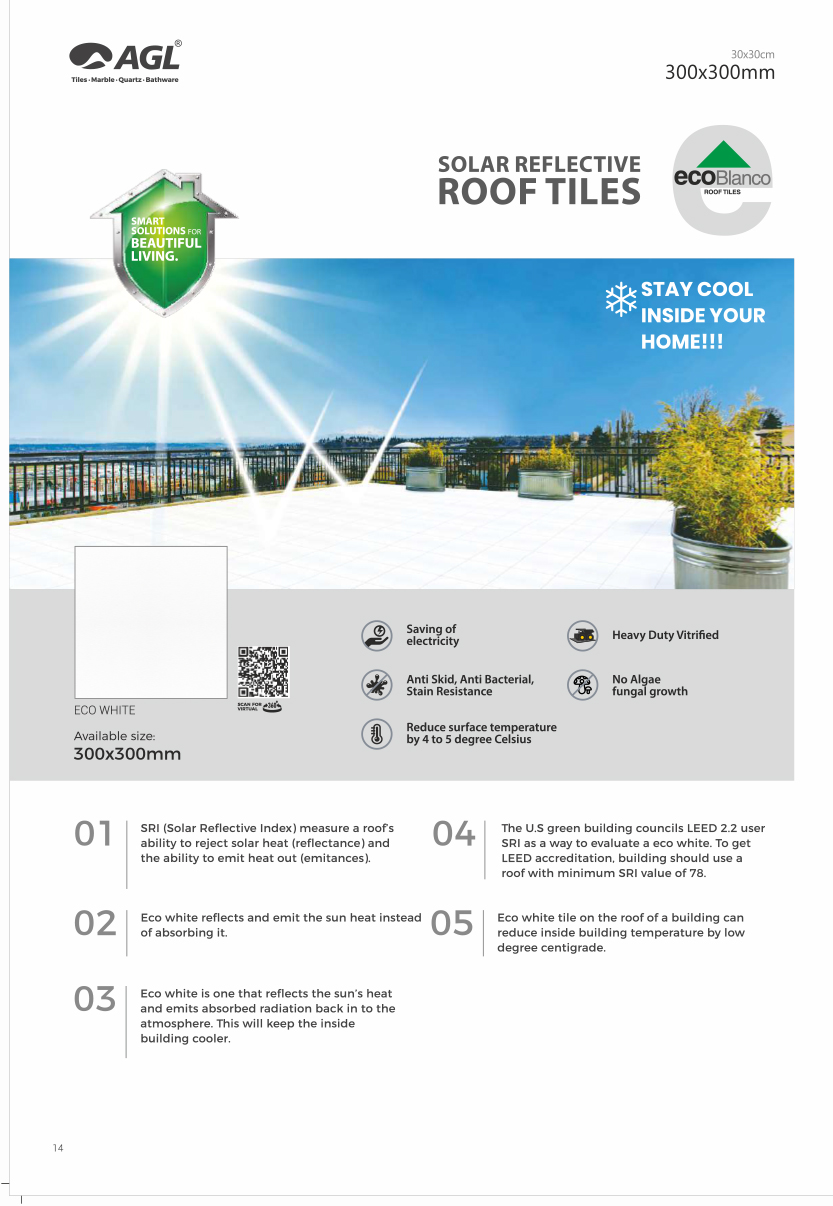 AGL Solar Reflective Roof Tiles